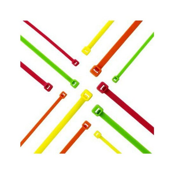 Cable Tie, 7-1/2 in L, 1.88 in Max Bundle Dia., Pink, Nylon 6/6, 50 lb Strength, 1000 PK